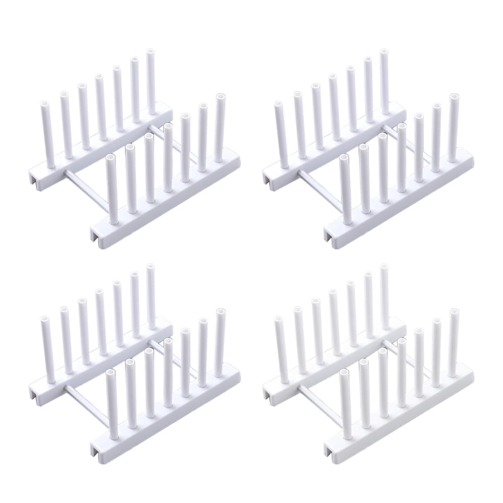 BDKMMS Dish Plate Rack, 4PCS Kitchen Stand Cabinet Organizer Dish Drainers Pot Lid Holder for Dishes Plate Bowl Cup Book Pot Lid Cutting Board