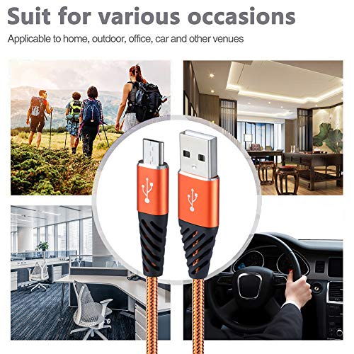 Teyssor Micro Usb Cable 6Ft 5-Pack Long Android Charger Cable Nylon Braided Cell Phone Charger Android Fast Charging Cord Compatible With Samsung Galaxy S6 S7 Edge J7,Lg,Htc,Motorola,Sony,Xbox,Blue #TOP4