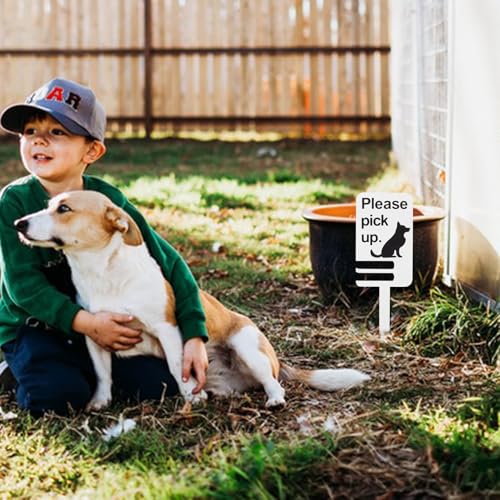 HYTROVE Witterungsbeständiges No Pooping Dog Sign mit Erdspieß Praktische Gartendeko und Höflicher Hundekot Hinweis für Innen Außenbereiche Einfache Montage Umweltfreundliche