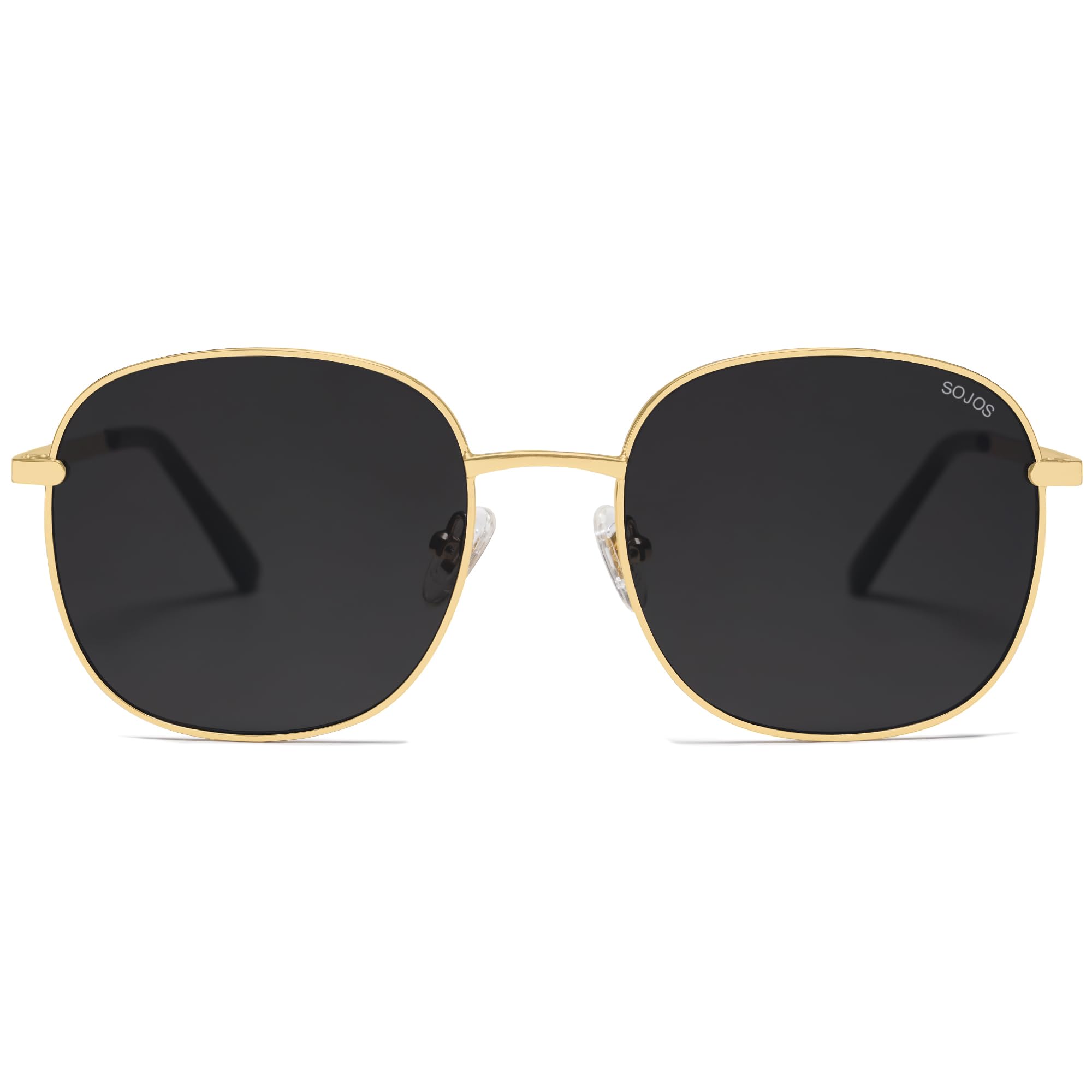 Sponsored Ad - Classic Trendy Square Sunglasses for Women Men Cute Big Frame Gold Shades SJ1137