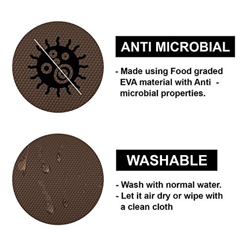 Image of SHOPPOFOBIX Fridge Mats, EVA Food Grade Washable Anti Slip Mat /Sheet for Fridge, Shelf Liner, Table, Kitchen Drawer mat (Brown)