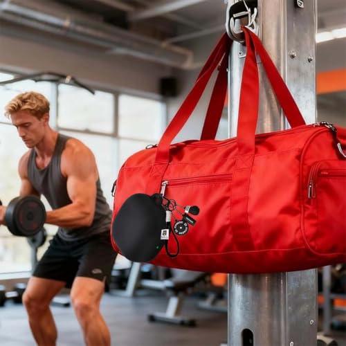 Image of Soft Silicone Case Cover for Samsung Galaxy Core with Gym Boxing Keychain (Black)