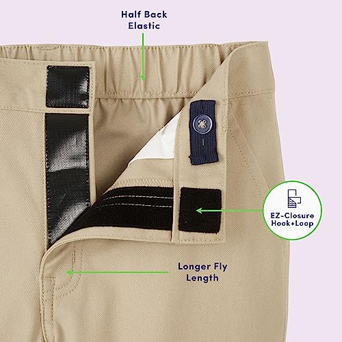 Pantalons fille straight leg en coton sergé extensible confortable