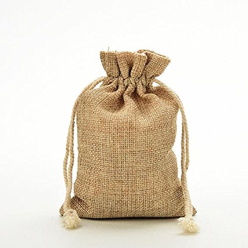 Lot De 100 Sacs En Toile De Jute Rustiques Réutilisables Avec Cordon De Serrage Pour Fête D'anniversaire, Cadeaux De Mariage, Friandises, Cadeaux D'épicerie, Loisirs Créatifs (7,6 X 10,2 Cm