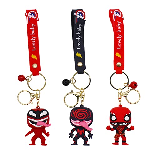Babioms 3Pcs Cartoon Llavero, Colgante de Llavero, Llavero Venom para Mochila Escolar, Ropa,...
