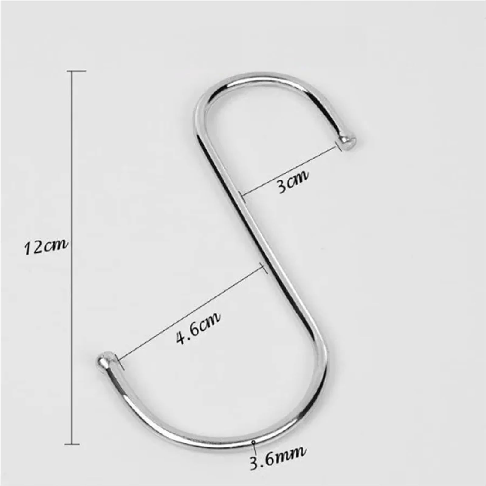 Paquete de 6 ganchos colgantes duraderos con forma gancho en S sólido resistente 4,8 Ih for artículos herramientas piezas automóvil bicicleta