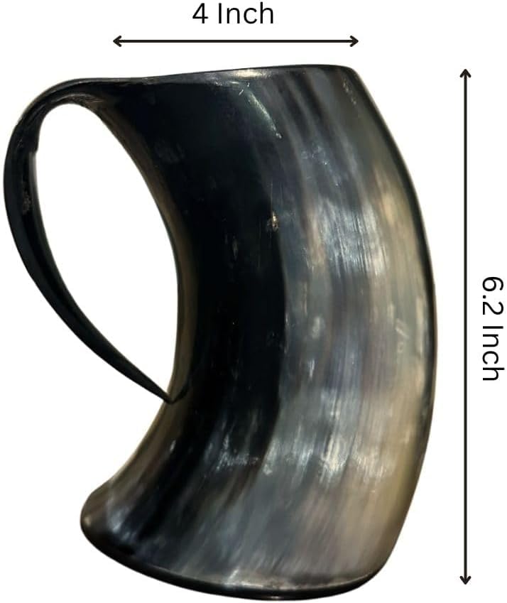 Viking Horn Mug - 100% Authentic 16-20oz Ultimate Unique Handmade Viking Ox Horn Norse Mug For Hot & Cold Drinks-Gift For Men And Women- Food Grade Medieval Style Man's Beer - View #7