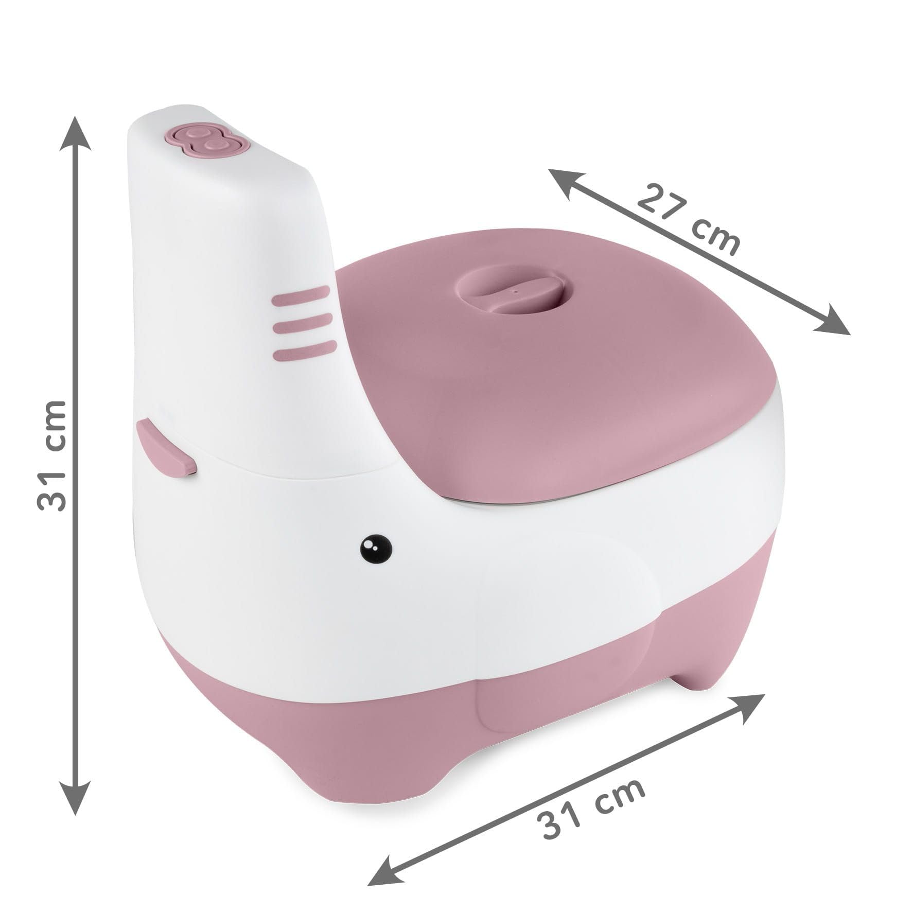 KIDWELL® Baby Töpfchen - Toilettensitz Kinder - Kidwell FINO Töpfchen für Kinder mit Musik & Spülgeräusch – Kindertoilette mit Herausnehmbarem Einsatz & Deckel – BPA-Frei ab 18 Monaten (Rosa)