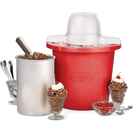 Nostalgia Electrics ICMP4RD 4-Quart Homemade Ice Cream Maker