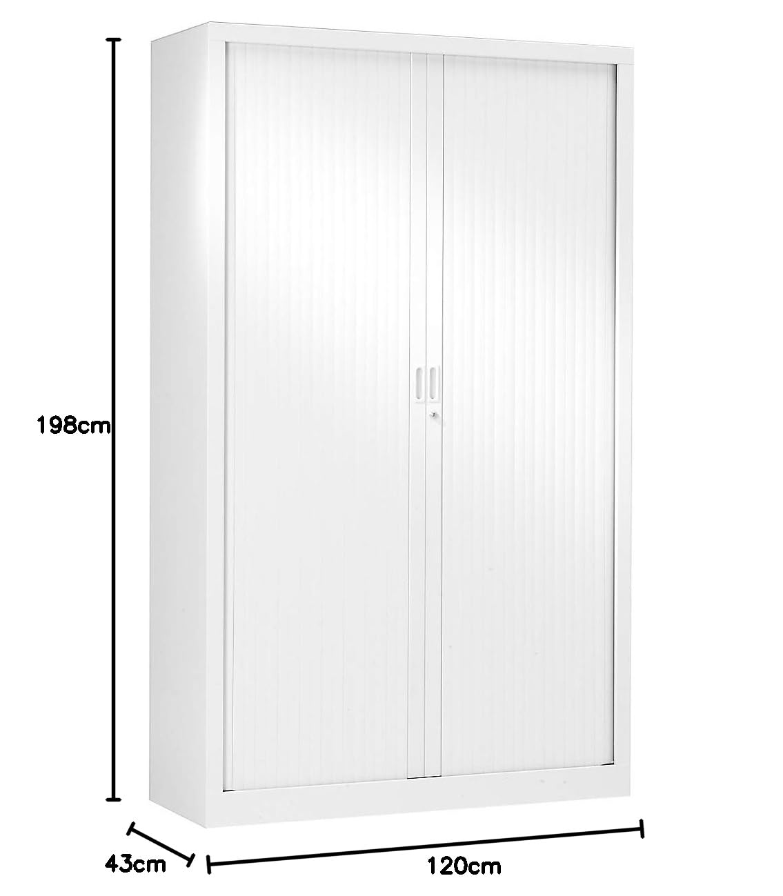 Pierre Henry | Armoire à Rideaux 198 x 120 x 43 cm | Blanc | Meuble de Rangement