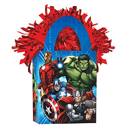 Amscan Boys Avengers Mini Tote Party Balloon Weight, 5.7 oz, Blue/Red