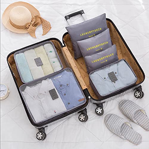 Packing Cubes 6 pieces Travel Accessories Travel Luggage Packing Organizers Bags for Backpack Suitcases, Grey2