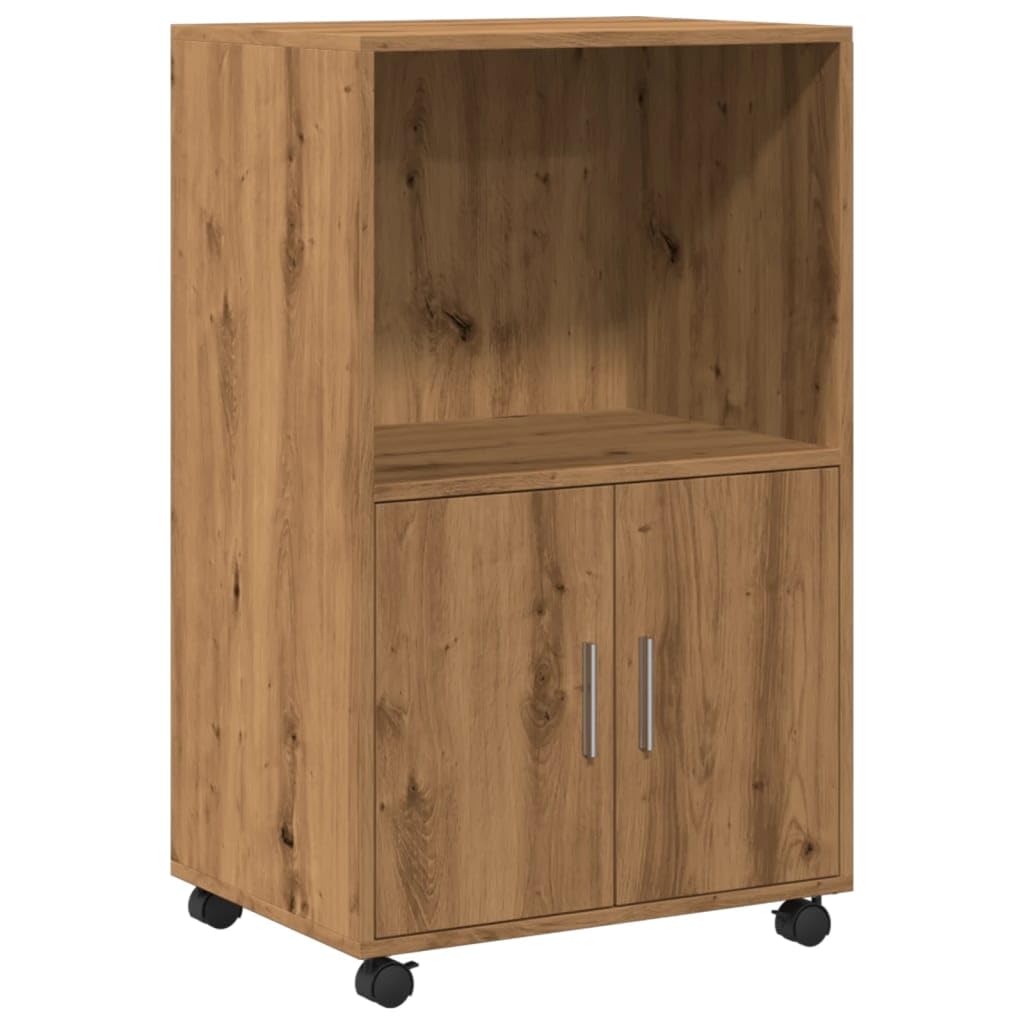 vidaXL Armoire à roulettes chêne Artisanal 55x40x91 cm Bois ingénierie, classeur, Armoire de classement pour Maison, classeur pour Bureau à Domicile