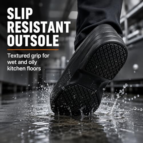 Image of LIPROFE Chef Shoes for Men,Kitchen Shoes for Men,Non Slip Work Shoes for Men Women,Oil & Water Resistant Slip-On Kitchen Work Clogs for Restaurant Nursing Garden