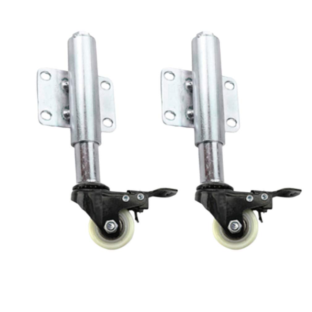 Ruedas Rueda giratoria for puerta de 40 mm (1,5 pulg.), 2 amortiguadores de resorte planos de alta resistencia retráctiles de 60 mm, capacidad de carga de 50 kg, resistente y duradera, sin ruido.(Whit