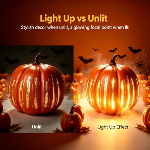 Halloween Pumpkin Night Light Starry Night Resin Illuminated Decor (1 Pcs) - image 5