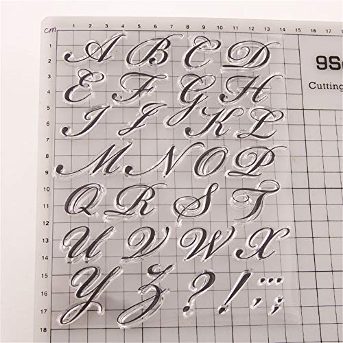arriettycraft Brush Capital Letters Alphas Clear Stamps for Card Making and Journaling, Capital Alphabets ABC Rubber Stamps for Journals Scrapbooking Album Decoration