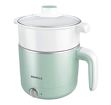 Havells Capture 1.2 L Multi-Cook Electric Kettle with Steamer | 650W |304 Stainless Steel Inner Body|Cooks Noodles, Rice, Milk | Cool-Touch Body | 2-Year Warranty (Green) - image, photos