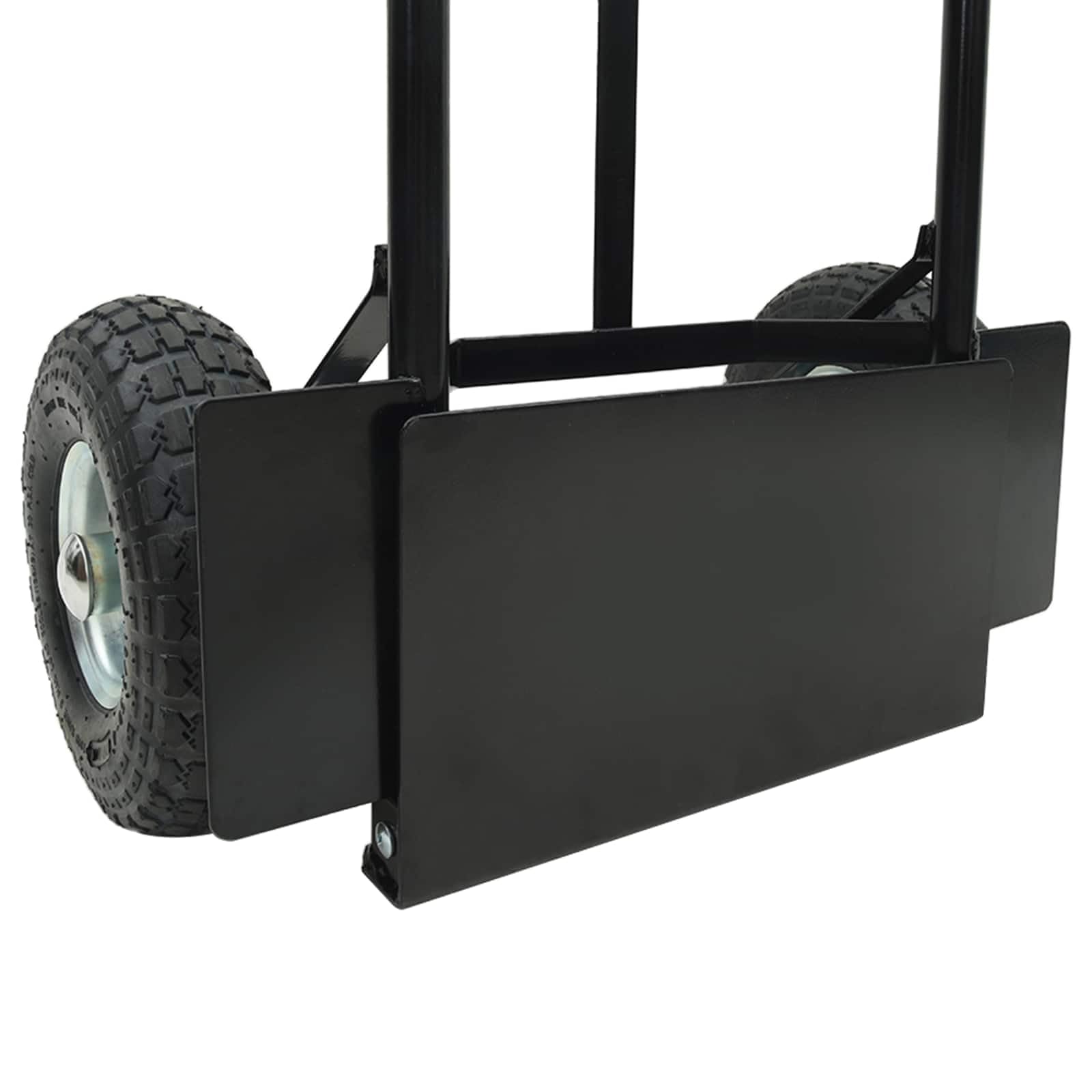 Carrello pieghevole in acciaio, portata 200 kg, carrello di trasporto con pneumatici e maniglia regolabile in altezza, carrello a mano per magazzino, garage, giardino, nero/rosso