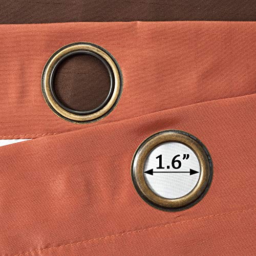 Lush Decor Color Block Prima Window Curtains Panel Set For Living, Dining Room, Bedroom (Pair), 54 X 84-Inch, 84" X 54", Brown/Rust #TOP5