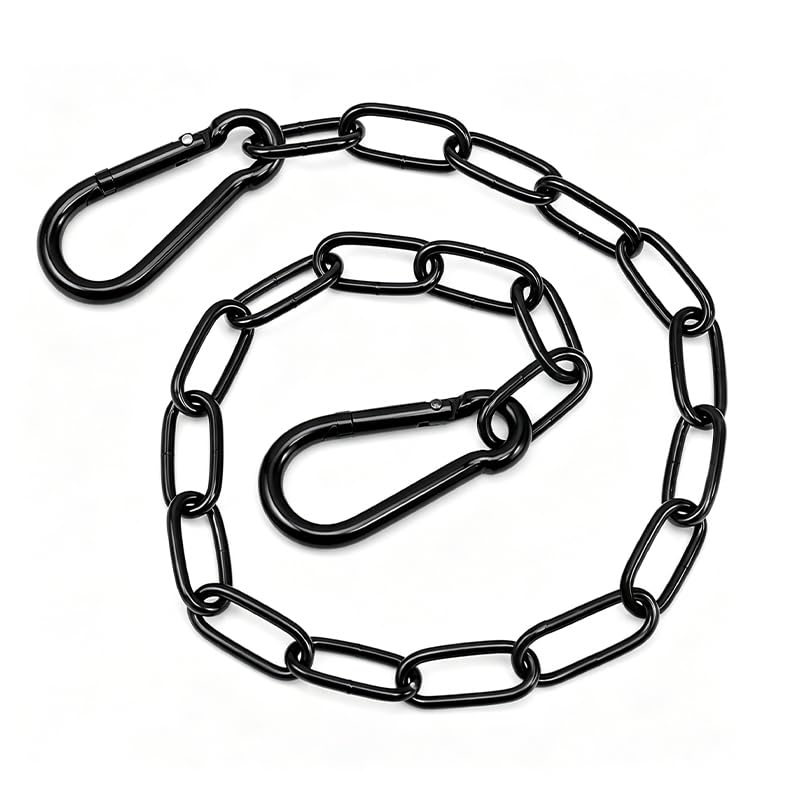 Chain Lock, 50cm 100cm Black Metal Security Chain for Fence Gate Door Window - Small Duty Stainless Steel for Pet Cage Garden