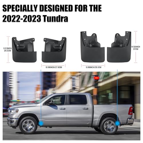 Image of Mud Flaps Compatible with Tundra 2022-2024 Mud Guards Splash Guards Tire Protector Mudguard No Drilling Required Mudflaps Accessories