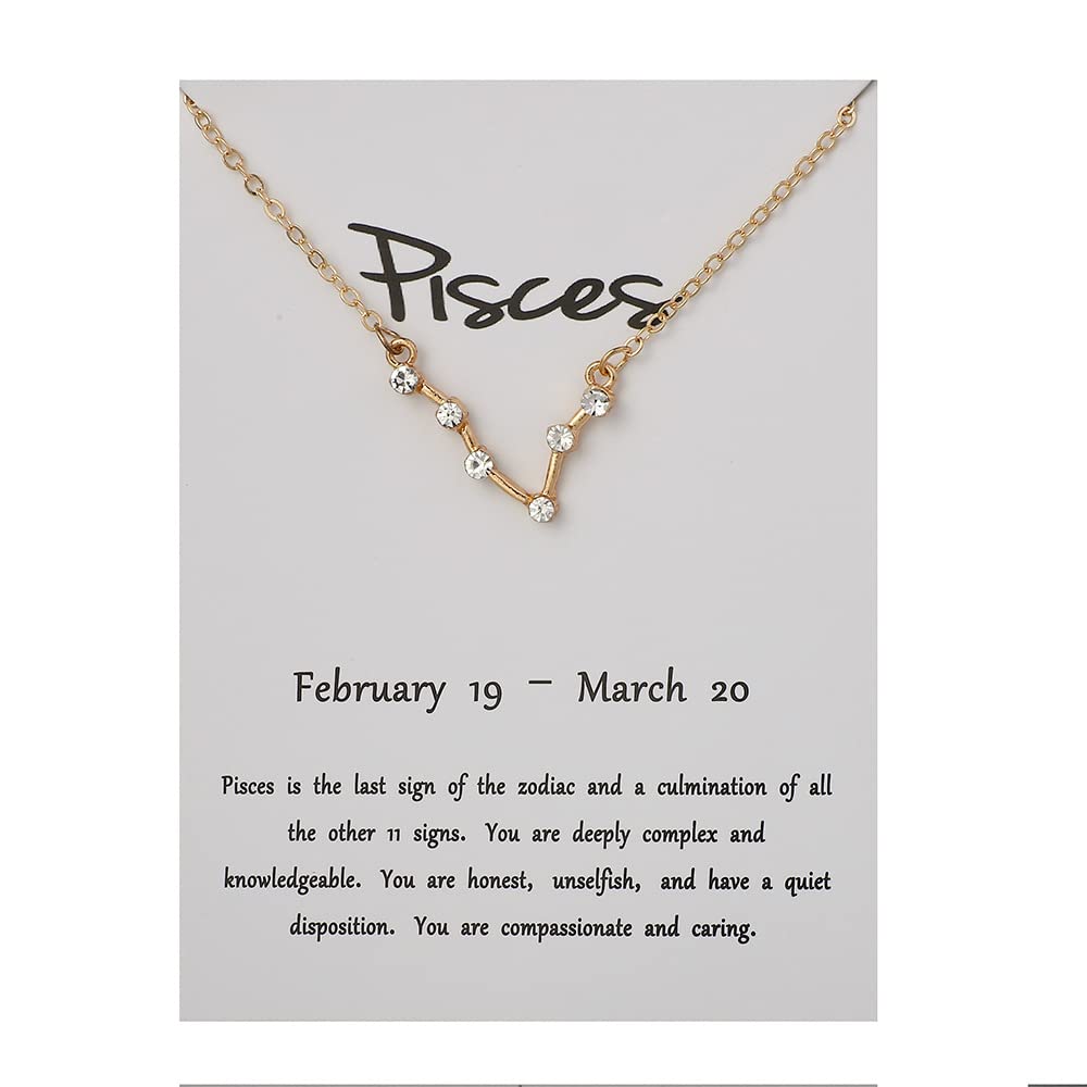 Destiny Jewel'sDestiny Jewels Gold Plated Astrology Zodiac Letter Card Necklace For Women & Girls new