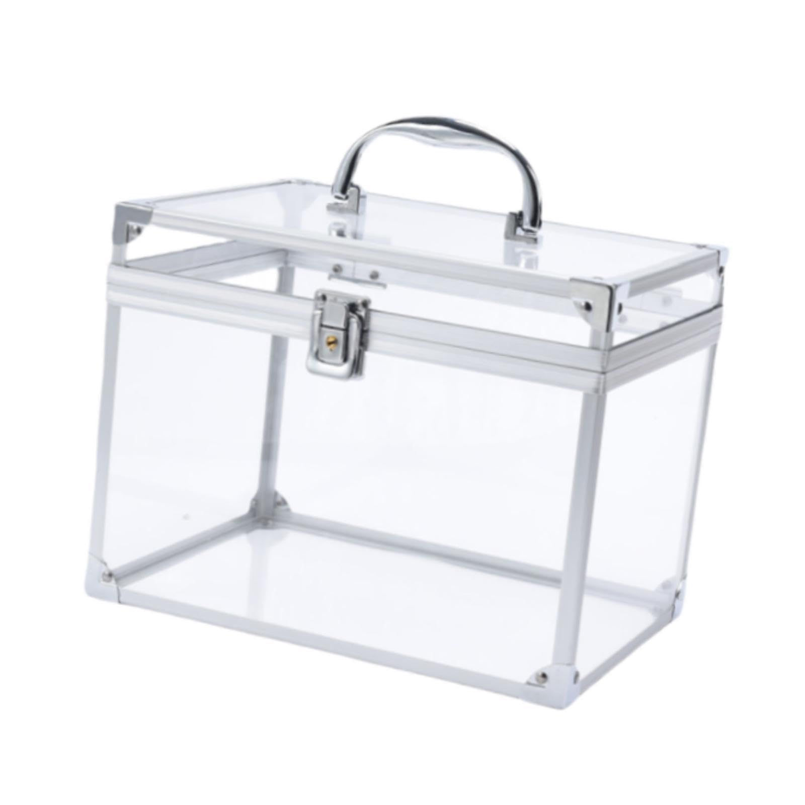 perfk Trousse de maquillage en acrylique, organiseur de cosmétiques, présentoir de cosmétiques transparent pour vanité, Clair