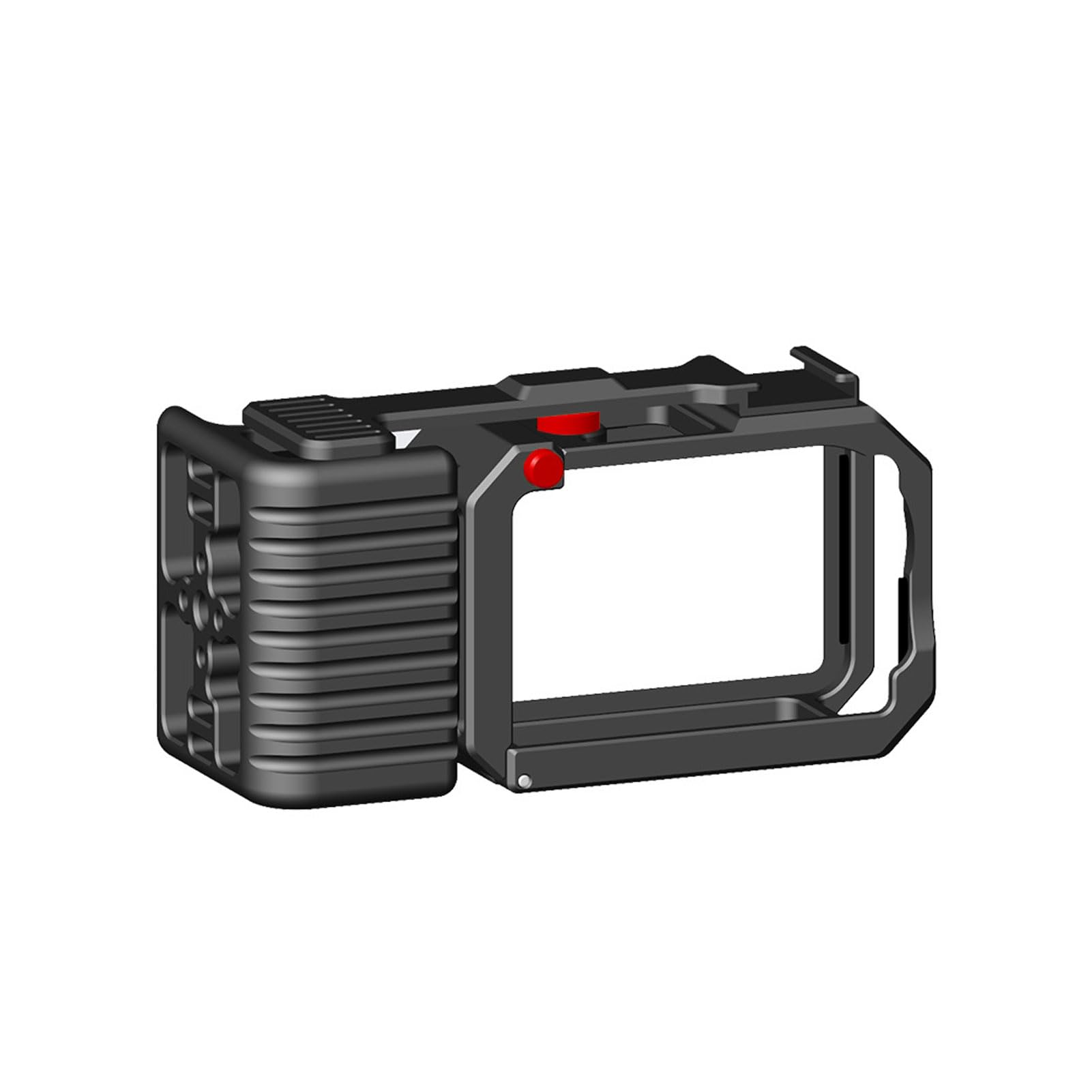 Generic Kit Impugnatura Ergonomica per Gabbia per Fotocamera, Kit Impugnatura Ergonomica in Lega di Alluminio per Action 6, Pulsante di Scatto a Rilascio Rapido per Riprese Stabili, Cinturino da