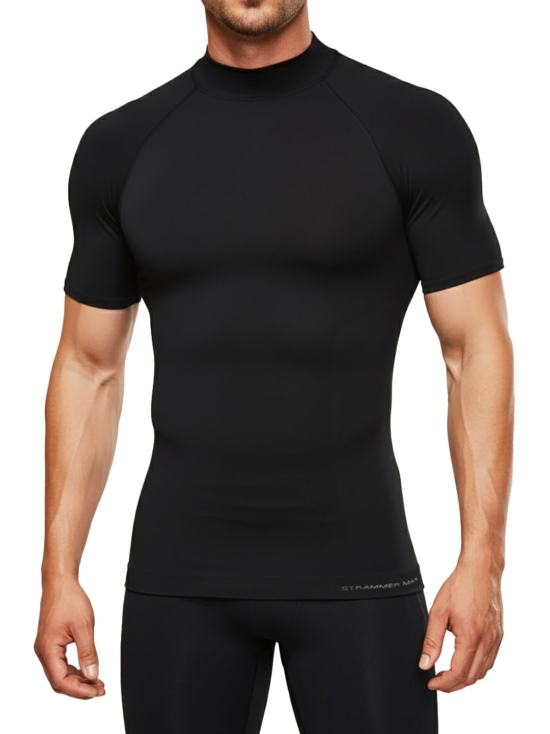 Strammer Max Compression T-Shirt | Herren | Shield Shirt | Kompressionsshirt | Hoher Kragen, unterstützt die Haltung