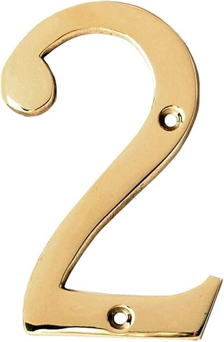 Motif - Números de buzón de latón macizo lacado pulido de 4 pulgadas, números de casa para números de casa exteriores, letrero de dirección para