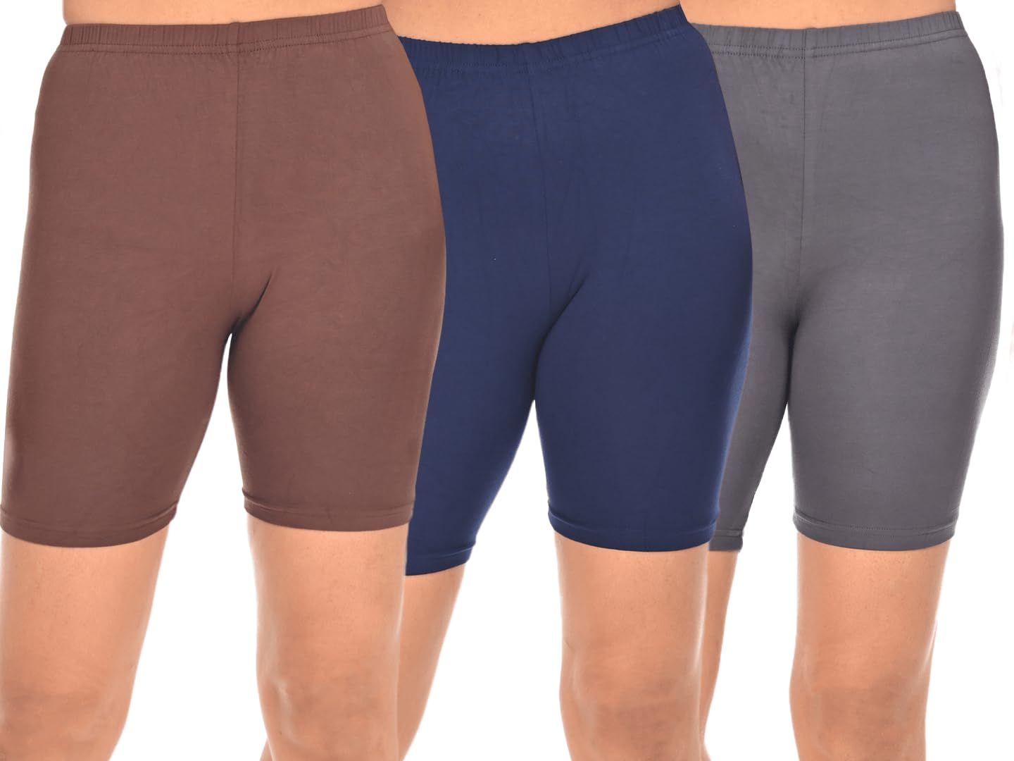 Women Stretchable Lycra Activewear Sports Cycling Gym Yoga Short (Shorties/Underskirt Shorts) Combo Pack of 3-image-47