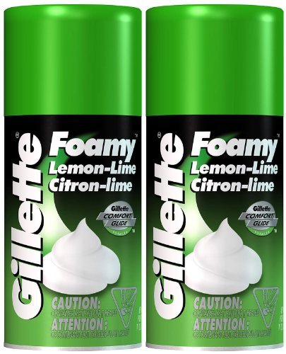 Gillette Foamy Shaving Cream, Lemon-Lime - 11 oz - 2 pk