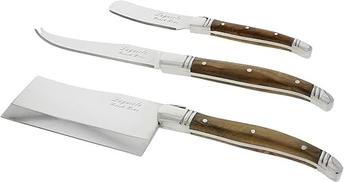 Miniatura 7 de French Home Juego de cuchillos profesionales de 4 piezas Connoisseur Laguiole con asas de madera de olivo