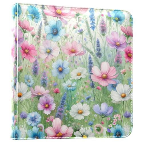 Álbum de fotos adhesivo DIY Scrapbook con flores coloridas, encuadernado de 3 anillos, 40 páginas, tamaño 8x10 para recuerdos miniatura 1