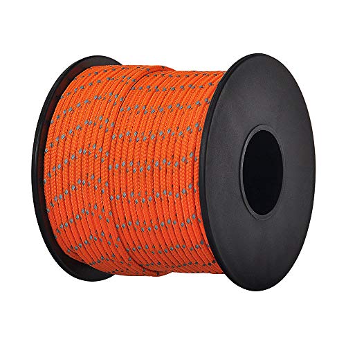 Brotree パラコード 2mm 反射材入り 3芯 ボビン巻型 テント ロープ ガイライン 耐荷重90kg DIY編む用 キャンプ サバイバル アウトドア用