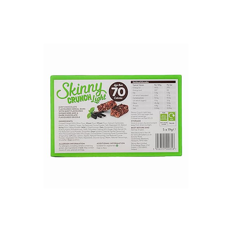 Guilt Free Low Fat Snack Bars 3 Flavour Variety Pack - with Skinny Crunch Mint, Orange & Salted Caramel Cereal Bars 15 x 19g - Indulgent Low Calorie Snack Bars Healthy Treats for Anytime Cravings - Image 6