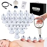 Set de 32 Ventosas para Fisioterapia，Ventosaterapia con Imanes Terapéuticos para drenaje linfático，Ventosas masaje: ideales para tratar la celulitis y mejorar la circulación sanguínea