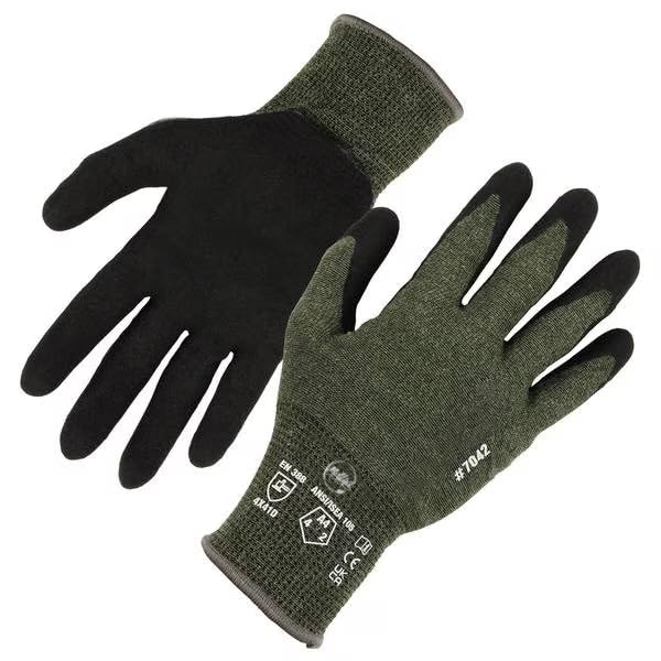 MOLLIFII ANSI A4 Nitrile Coated CR Gloves, Green, Size XL