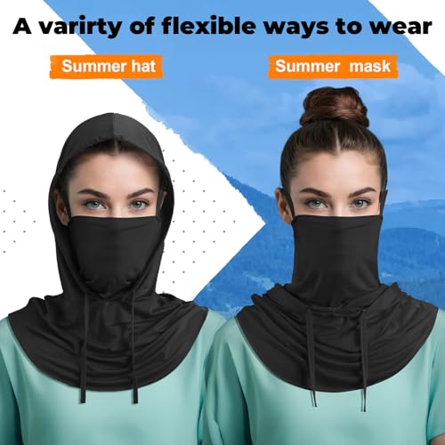 Image of Funtery Summer Cooling Balaclava Mask, UV Protection Hood Mask Breathable Cycling Face Cover Full Head Scarf for Men Women