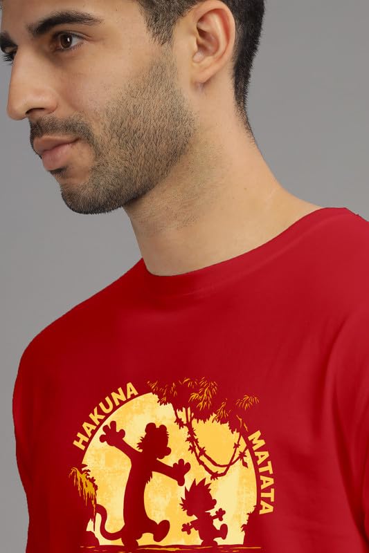 Image of XENOVAURBAN Men's Graphic Printed RN-HKM Round Neck Regular and Plus Size Cotton T-Shirt