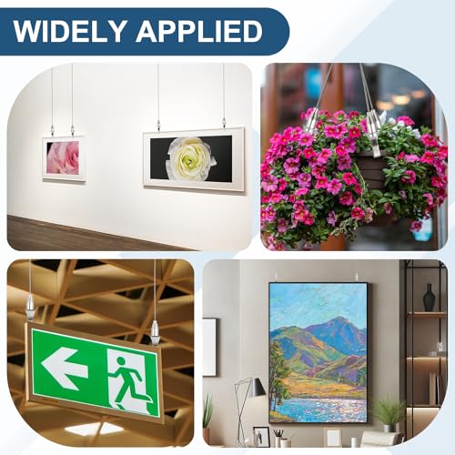 Image of uxcell 5Pcs Picture Hanging Wire Kit, 0.5 m x 1.5 mm Heavy Duty Picture Hangers Adjustable Wire Rope with S-Hooks and Loop, Load 35kg /77.1 lbs for Hanging Mirrors Light Lamp Artwork