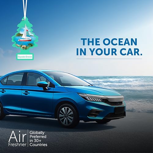 Image of Little Trees Bayside Breeze Air Freshener | Fresh Coastal Fragrance | Iconic Tree Hanging Design | For Car, Home, Wardrobe | Imported from USA