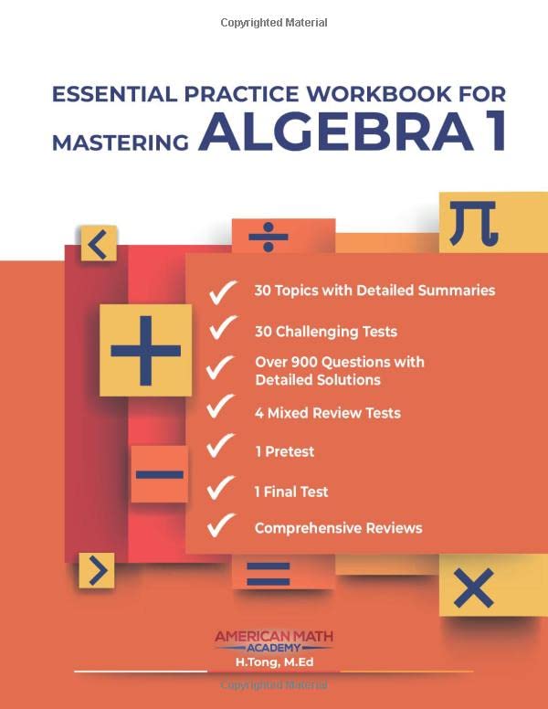 Independently Published Essential Practice Workbook for Mastering Algebra 1