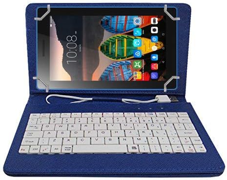Hello Zone Exclusive 7� Inch USB Keyboard Tablet Case Cover Book Cover for UNI N2 -Blue