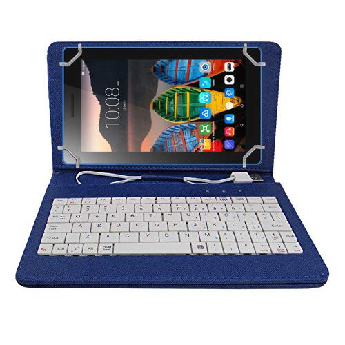 Hello Zone Exclusive 7� Inch USB Keyboard Tablet Case Cover Book Cover for UNI N2 -Blue