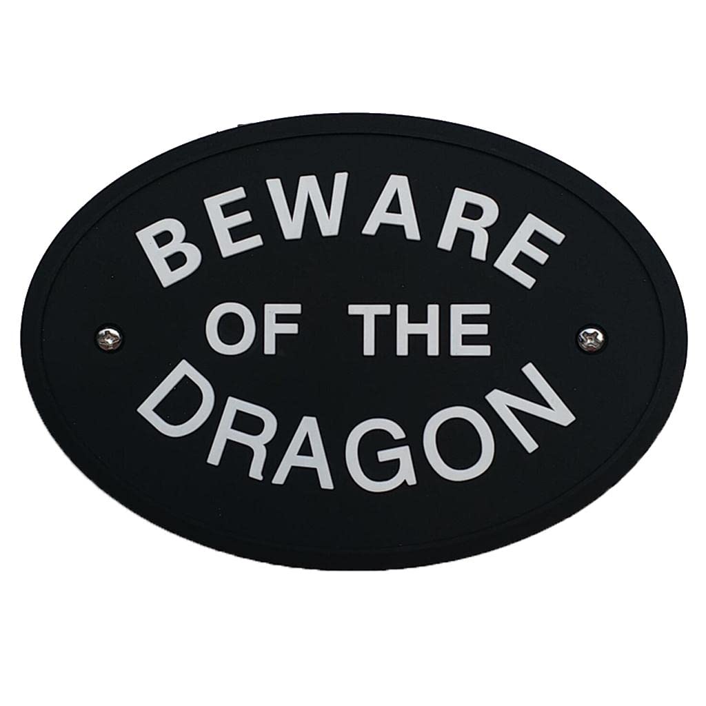 Club Bollywood®Black Oval Statement Plaque Outdoor Garden Wall Sign Beware of The Dragon|Home & Garden | Garden D?©Cor |1 X Wall Door House Yard Sign-image-35