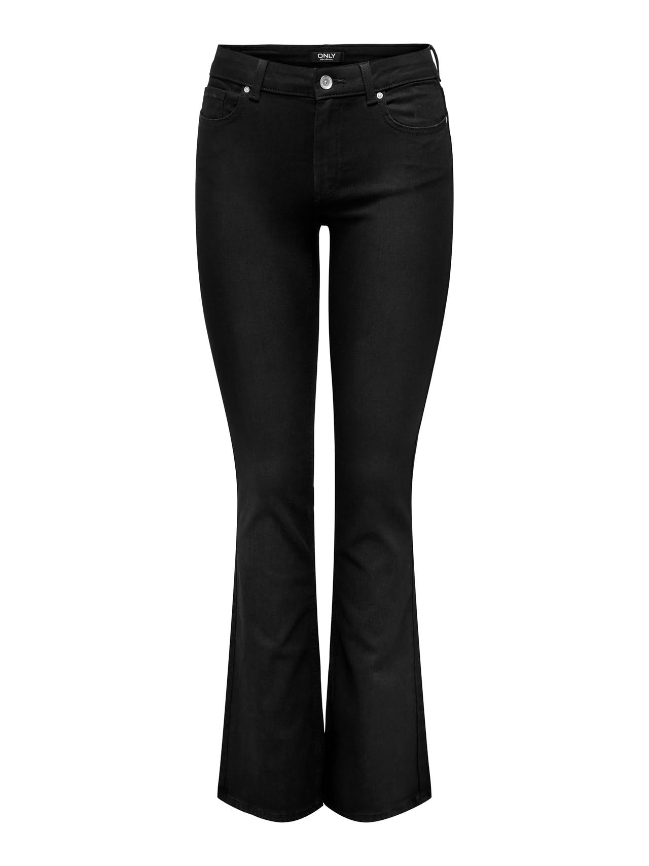 ONLY Flared fit Jeans ONLBLUSH Mid Waist Flared Fit Jeans 34, Black Denim, XS / L34
