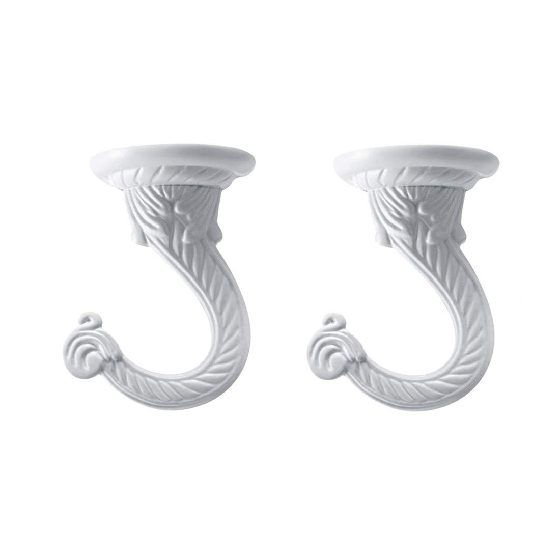 bnafes QMseller 2 Sets 55mm/2.17" Ceiling Metal Ceiling Hooks, Heavy Duty Swag Ceiling Hooks with Hardware for Hanging Plants/Chandeliers/Wind Chimes/Ornament (White Color)