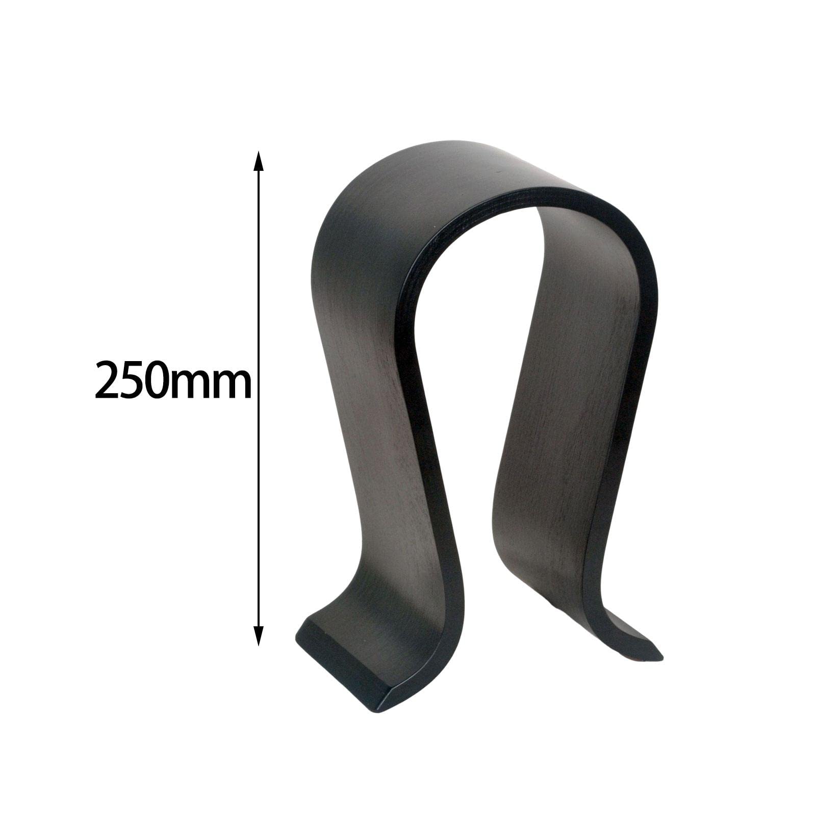 Set di 2 supporti universali per cuffie da tavolo, in legno, per marito, nero, 25 x 16 x 10 cm